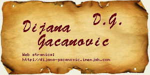 Dijana Gačanović vizit kartica